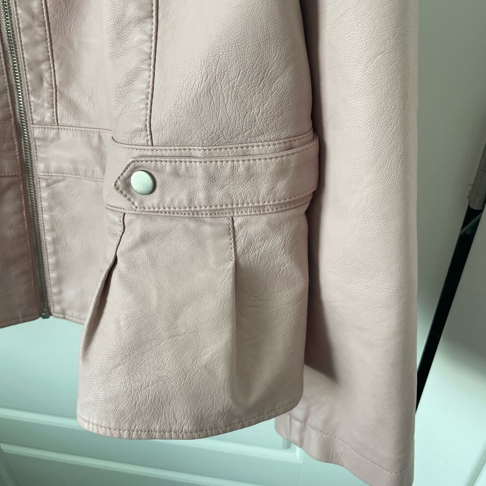 Baccini Blush Pink Vegan Leather Peplum Jacket 3x - Picture 4 of 13